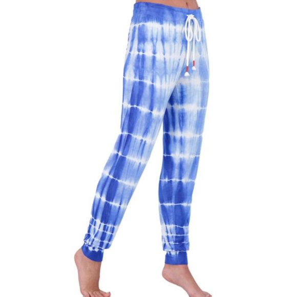 PJ Salvage Sail Away Tie Dye Lounge Pant Joggers in Bright Blue, XS NWT - Picture 2 of 7